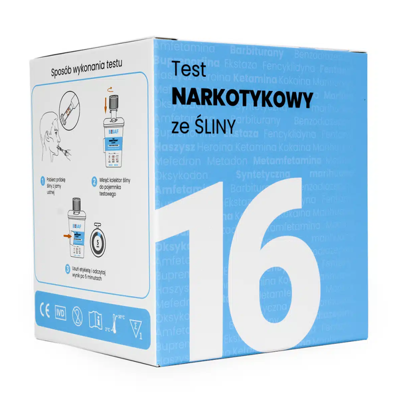 Test narkotykowy ze śliny na 16 substancji dla profesjonalist&oacute;w 1 szt