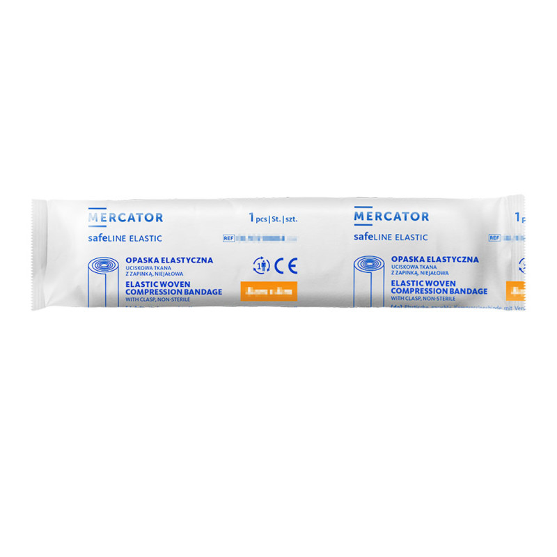 Opaska elastyczna uciskowa z zapinką 8cm x 5m O-safeline Elastic niejałowa papier 1 szt