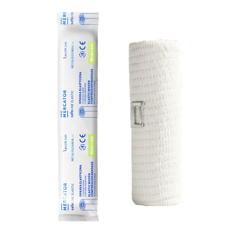 Opaska elastyczna uciskowa z zapinką 10cm x 5m O-safeline Elastic niejałowa papier 1 szt