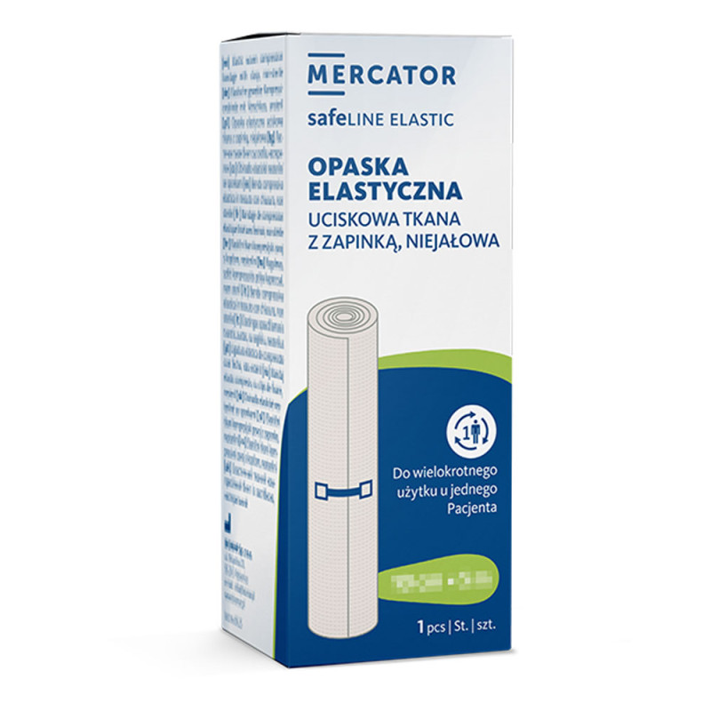 Opaska elastyczna uciskowa z zapinką 10cm x 5m O-safeline Elastic niejałowa kartonik 1 szt