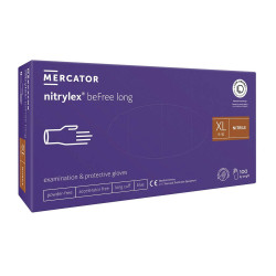 Rękawiczki nitrylowe XL niebieskie Mercator nitrylex beFree long 100szt