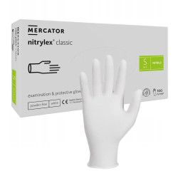 Rękawiczki nitrylowe S białe Mercator...