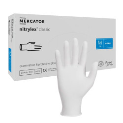 Rękawiczki nitrylowe M białe Mercator...