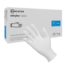 Rękawiczki nitrylowe M białe Mercator...