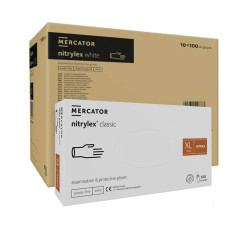 Rękawiczki nitrylowe XL białe Mercator Nitrylex Classic white 100szt karton 10op