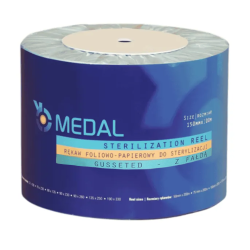 Rękaw do sterylizacji z fałdą 150mm x 100m 3 indykatory STEAM EO FORM papierowo-foliowe 1rolka