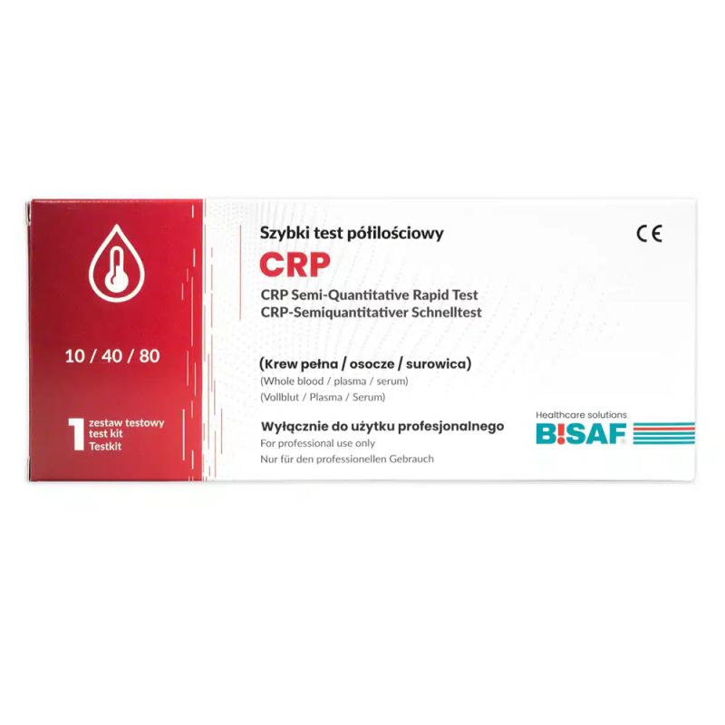 Test CRP kasetkowy do p&oacute;łilościowego oznaczenia białka CRP diagnostyka stanu zapalnego 100szt