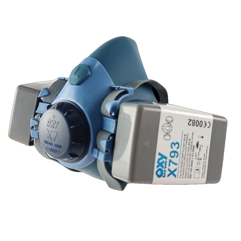 Maska do pracy z azbestem zestaw OxyPro Asbestop+ L (X7 rozm. L + 2x793P3)