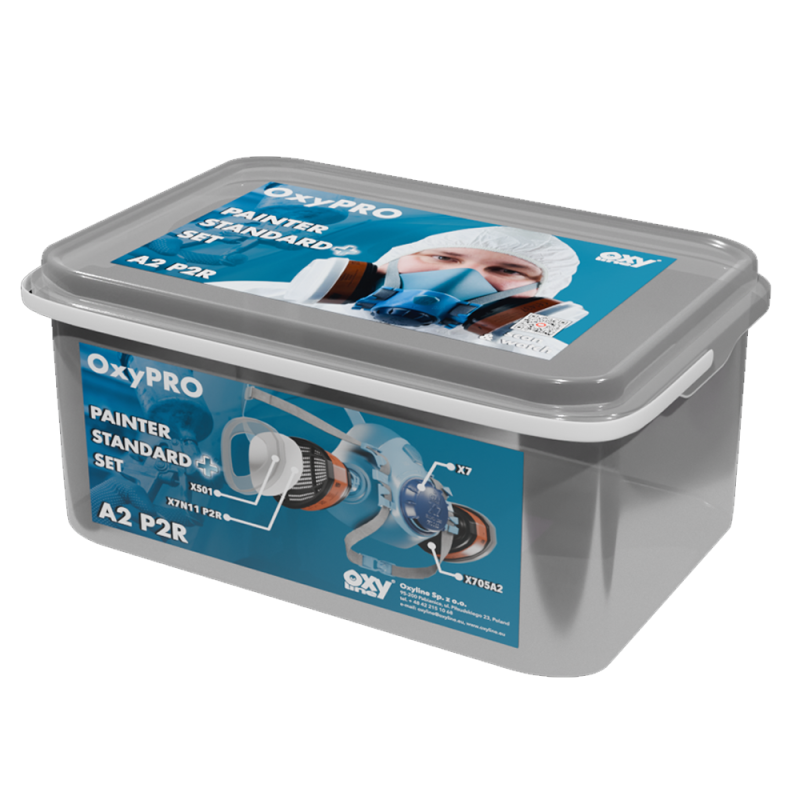 Maska lakiernicza zestaw OxyPro Painter Standard + S (X7 rozm. S  + X705LtA2 + X501 + 7N11P2R)