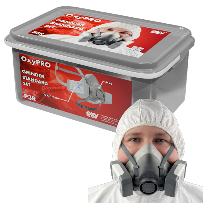 Maska do szlifowania zestaw OxyPro Szlif Grinder Standard L (X6 rozm. L + 793CP3)