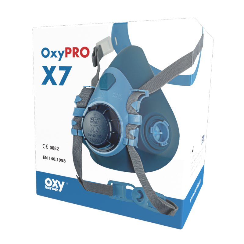 P&oacute;łmaska przeciwgazowa X7 silikon bagnet M Oxyline 1szt