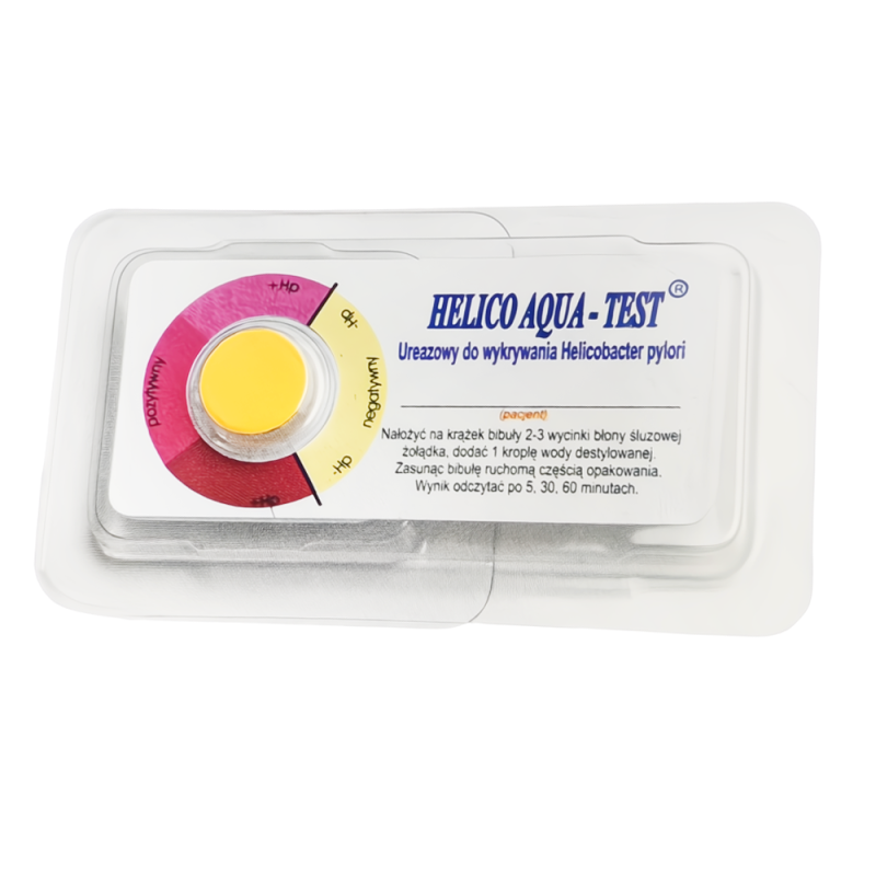 Helico Aqua Test ureazowy do wykrywania Helicobacter pylori 50 szt