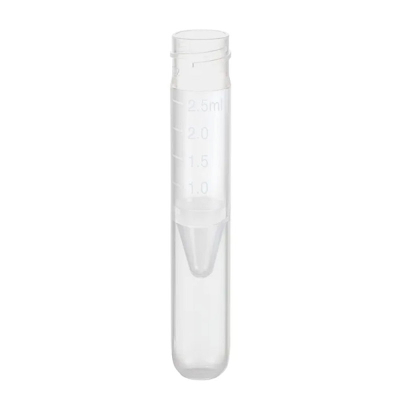 Prob&oacute;wka laboratoryjna 2,5ml z fałszywym dnem bez zakrętki z podziałką 75x13mm bez etykiety 500szt