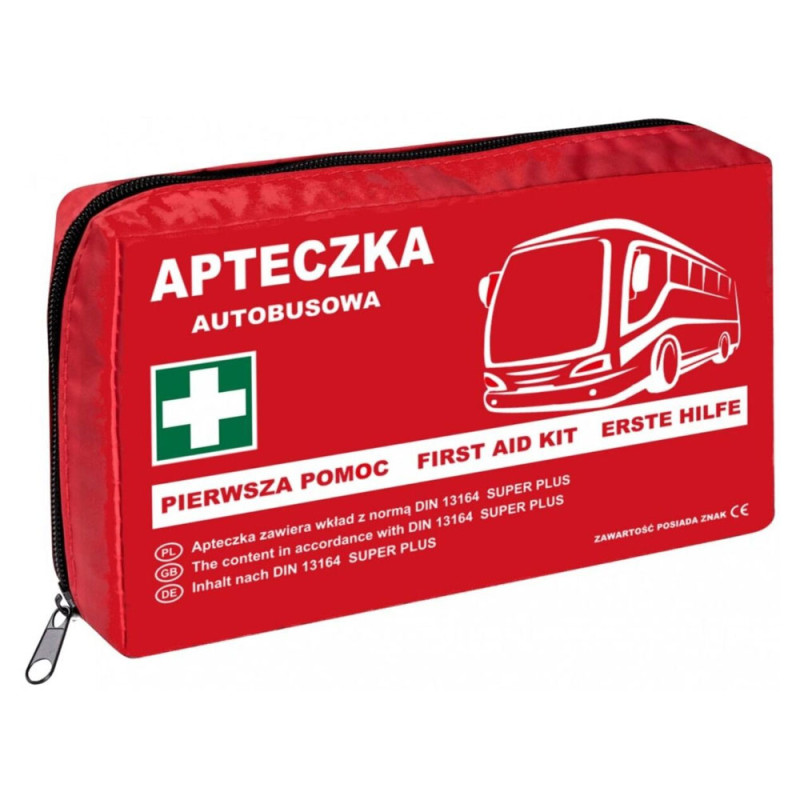 Apteczka autobusowa DIN 13164 PLUS nylonowa z wyposażeniem pierwszej pomocy 1szt