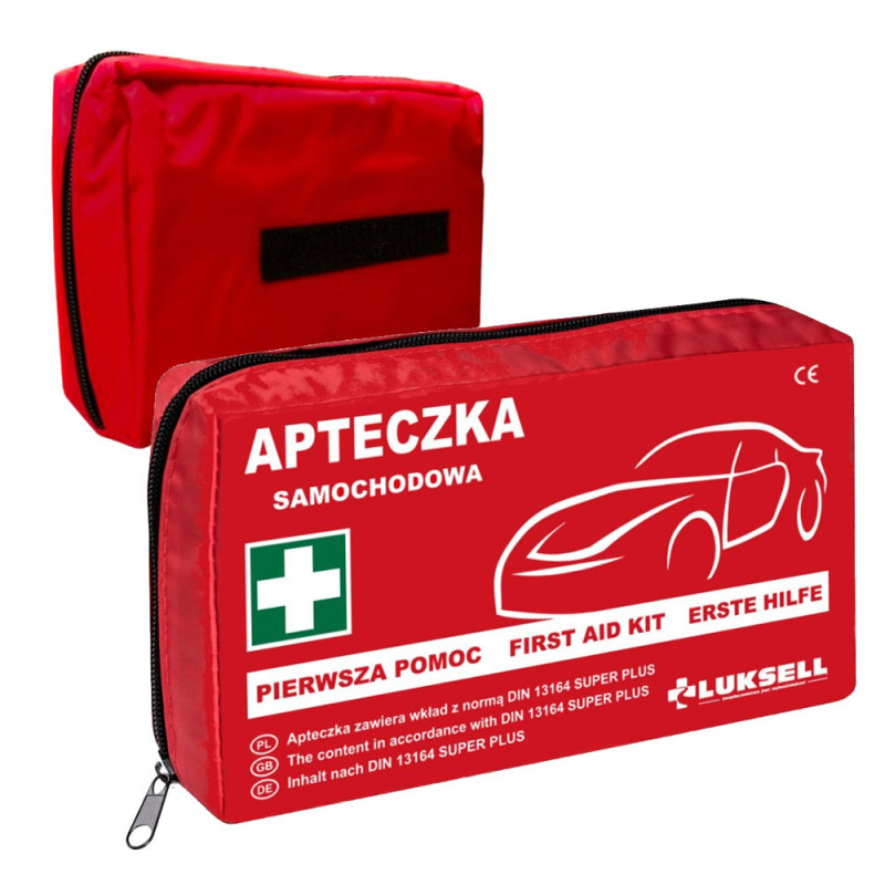 Apteczka samochodowa DIN 13164 PLUS w nylonie z wyposażeniem pierwszej pomocy 1szt