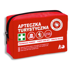 Apteczka turystyczna DIN 13167 TOURIST z wyposażeniem pierwszej pomocy i kartą do usuwania kleszczy 1szt