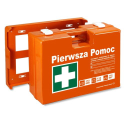 Apteczka zakładowa DIN 13157 PLUS ścienna z 2x wyposażeniem BHP K-18 1szt