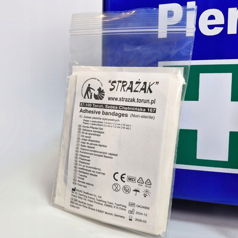Plastry wykrywalne BLUE HACCP zestaw opatrunkowy 20 szt do gastronomii i przemysłu spożywczego