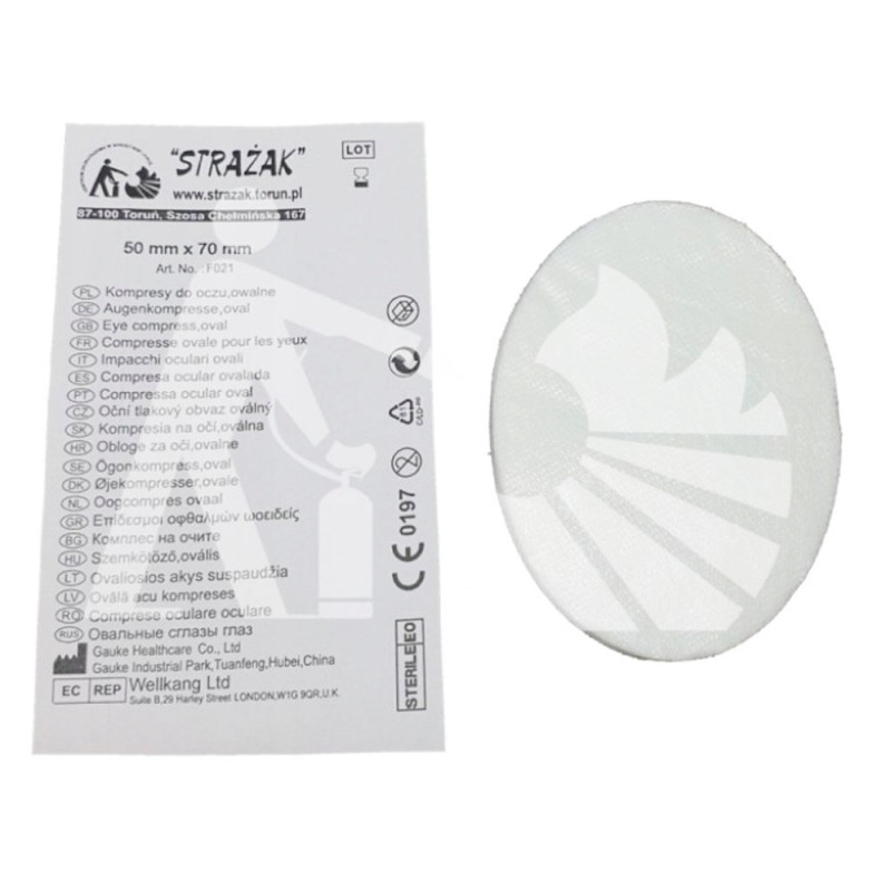 Kompres na oko 50 × 70 mm jałowy opatrunek okulistyczny do apteczki 1szt