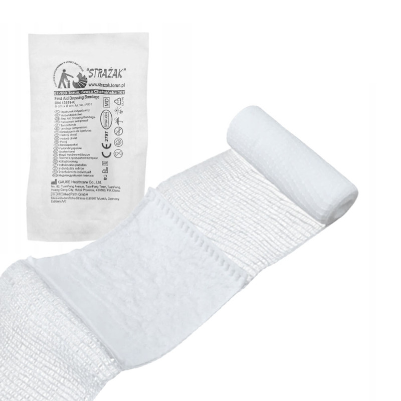 Opatrunek indywidualny K 6 &times; 8 cm jałowy opatrunek pierwszej pomocy 1szt