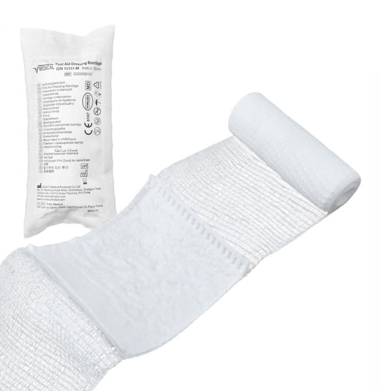 Opatrunek indywidualny M 8 &times; 10 cm jałowy opatrunek pierwszej pomocy 1szt