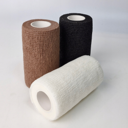 Bandaż kohezyjny samoprzylepny 7,5cm x 4,5m czarny elastyczna opaska bez lateksu Coban 1 szt