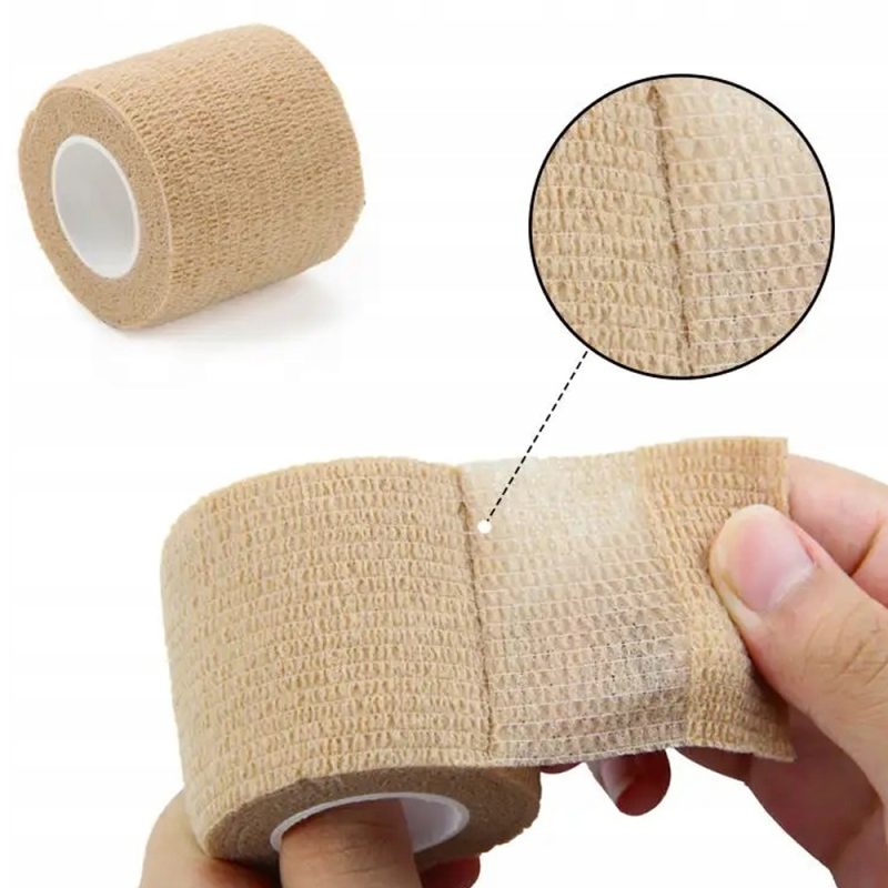 Bandaż kohezyjny samoprzylepny 5cm x 4,5m czarny elastyczna opaska bez lateksu Coban 1 szt