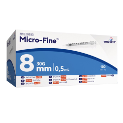Strzykawka insulinowa z igłą wtopioną 0,5ml U-100 G30 (0,30x8) BD Embecta Micro Fine 100szt