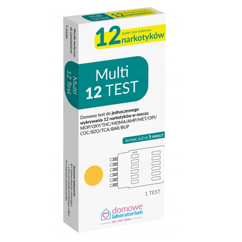 Domowy test narkotykowy 12w1 Drugtest z moczu 1szt