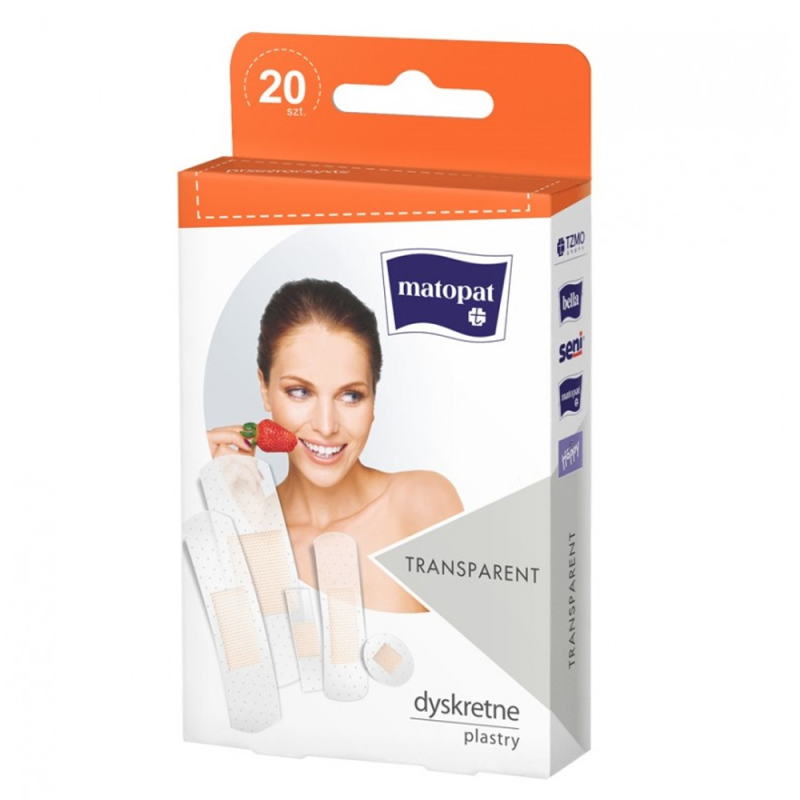 Plastry z opatrunkiem Transparent przezroczyste 20szt