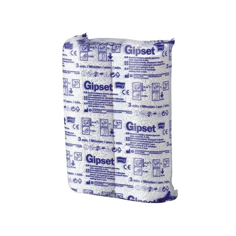 Gipset opaska gipsowa szybkowiążąca 3-3,5 min biała 12cm x 3m 2szt