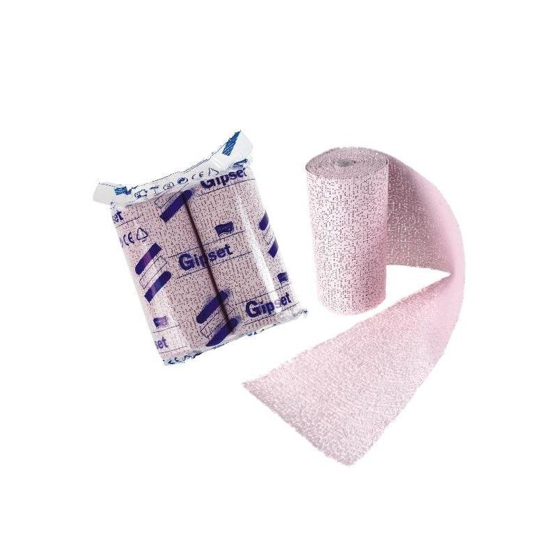 Gipset opaska gipsowa szybkowiążąca 3-3,5 min różowa 12cm x 3m 2szt
