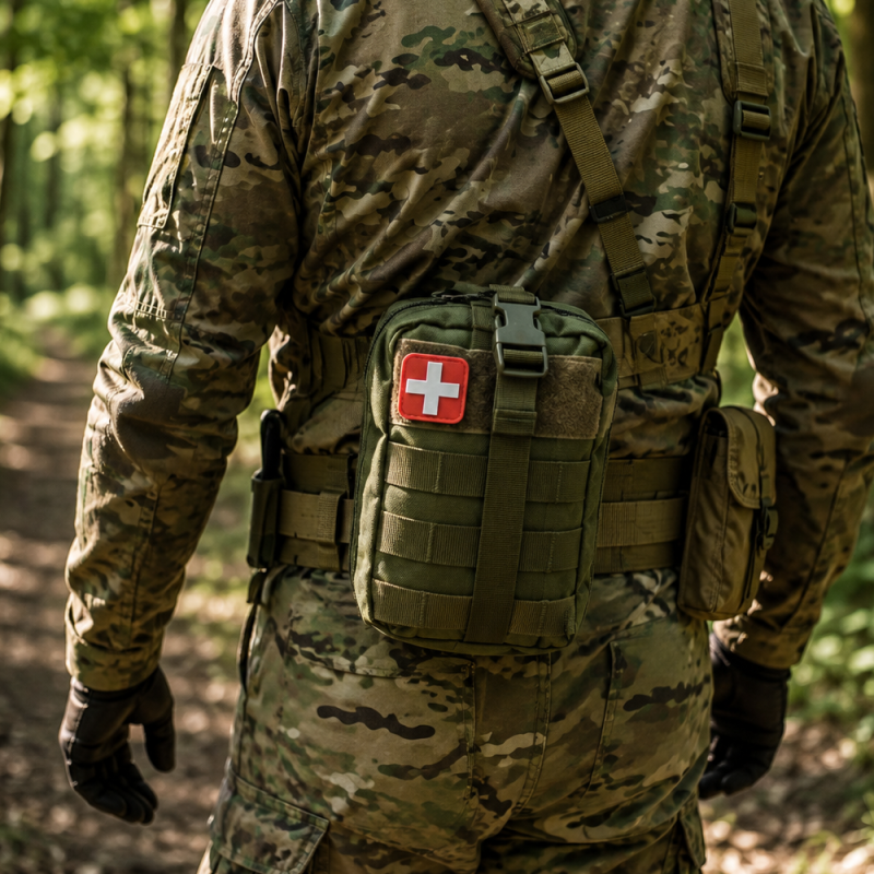 Apteczka taktyczna militarna ATM-2 IFAK ze stazą CAT i wyposażeniem pierwszej pomocy 1szt