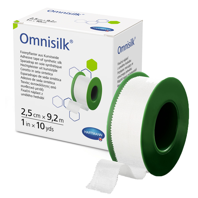 Przylepiec z jedwabiu Omnisilk 2,5cm x 9,2m hipoalergiczny 1 rolka