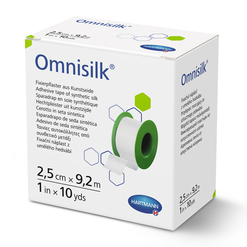 Przylepiec z jedwabiu Omnisilk 2,5cm x 9,2m hipoalergiczny 1 rolka