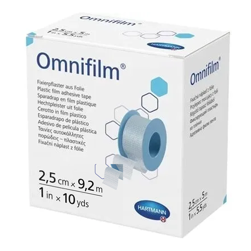 Przylepiec z folii Omnifilm 2,5cm x 9,2m hipoalergiczny 1 rolka