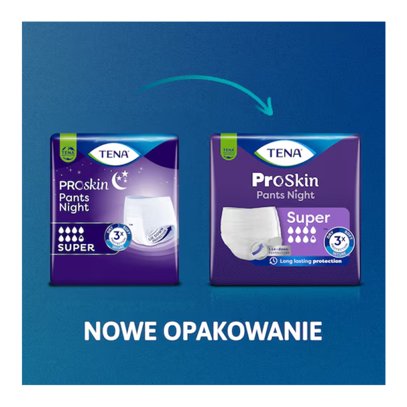Majtki chłonne na noc TENA Pants ProSkin Super Night  M 30 sztuk x 2op