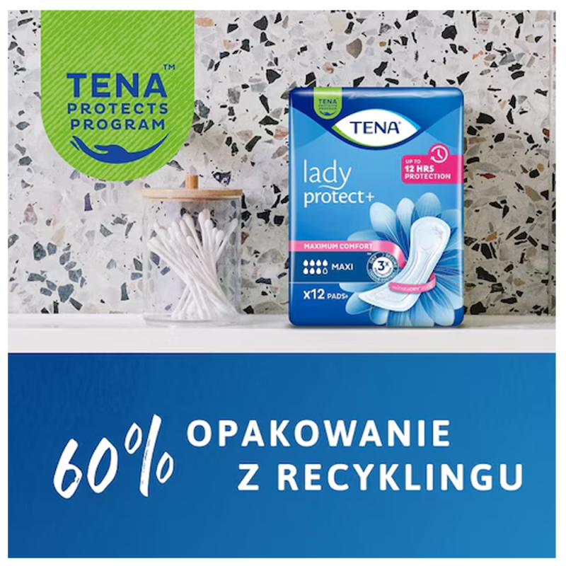 Podpaski Tena Lady Maxi Protect+ dla kobiet 12 szt x 12op