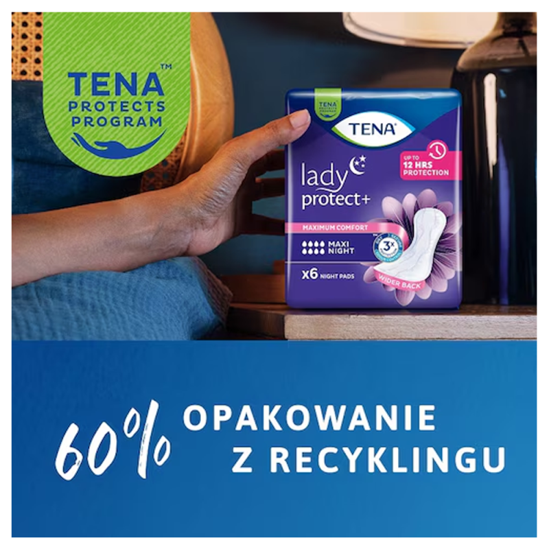 Podpaski na noc Tena Lady Maxi Night dla kobiet 6 szt x 8op