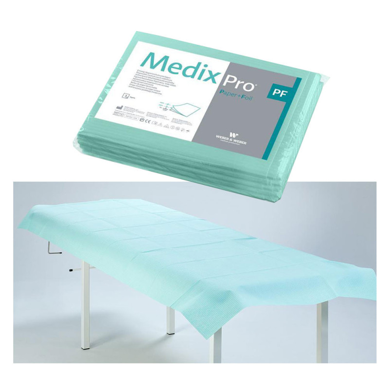 Prześcieradło jednorazowe 77cm x 210cm zielone podfoliowane 54g MedixPro 5szt