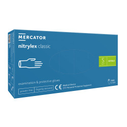 Rękawiczki nitrylowe S niebieskie Mercator Nitrylex Classic 100sztuk