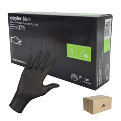 Rękawiczki nitrylowe S czarne Mercator Nitrylex Black 100sztuk karton 10op