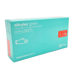 Rękawiczki nitrylowe L zielone Mercator Nitrylex Green 100sztuk karton 10op