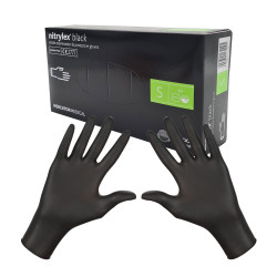 Rękawiczki nitrylowe S czarne Mercator Nitrylex Black 100sztuk