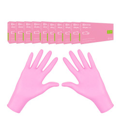 Rękawiczki nitrylowe S r&oacute;żowe Mercator Nitrylex Pink 100sztuk karton 10op