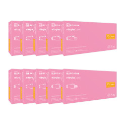 Rękawiczki nitrylowe XS r&oacute;żowe Mercator Nitrylex Pink 100sztuk karton 10op