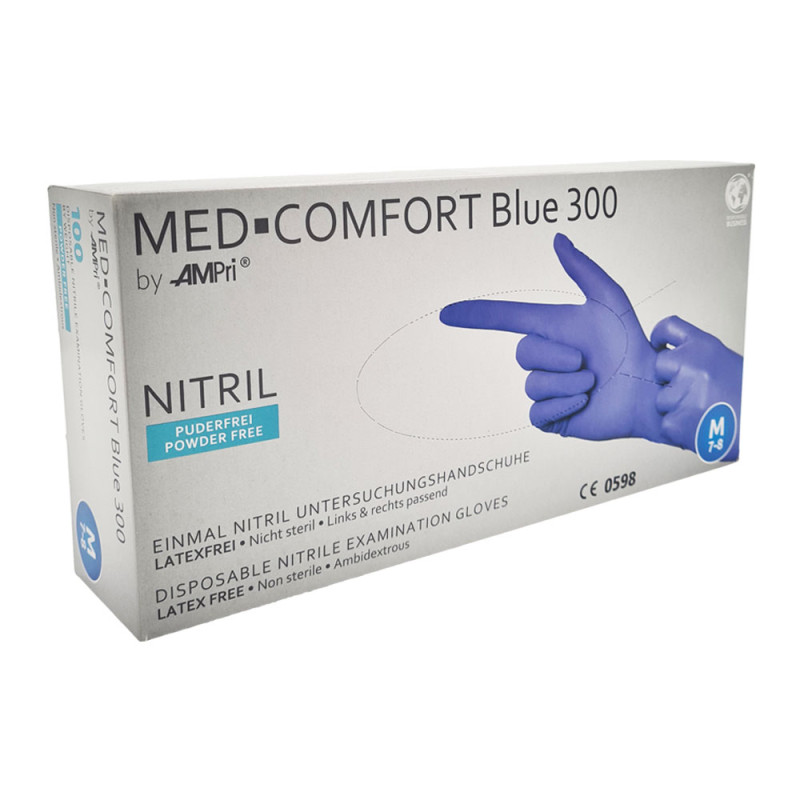 Rękawiczki nitrylowe M niebieskie Ampri Blue 300 100sztuk