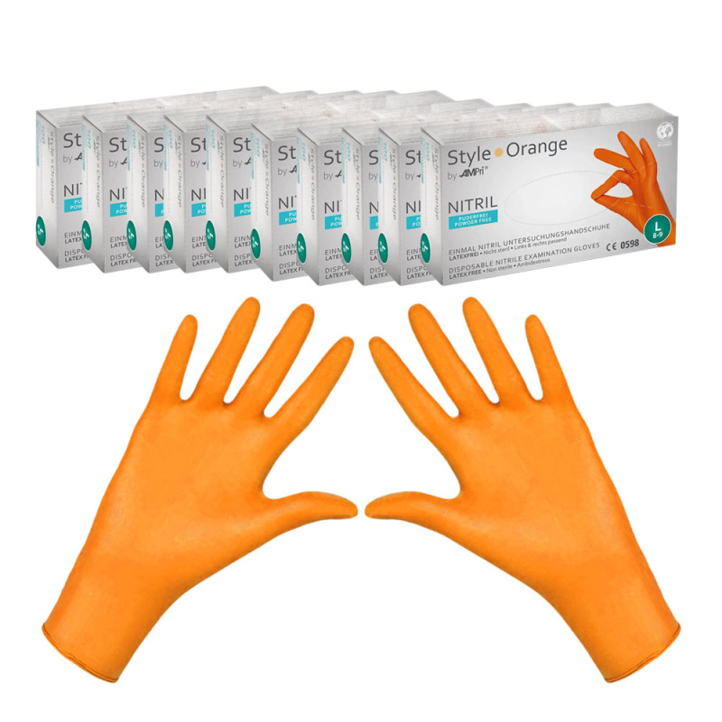 Rękawiczki nitrylowe L pomarańczowe Ampri Style Orange 100sztuk karton 10op