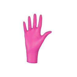 Rękawiczki nitrylowe S r&oacute;żowe Mercator Nitrylex Magenta 100sztuk karton 10op