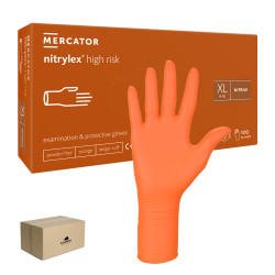 Rękawiczki nitrylowe XL pomarańczowe...